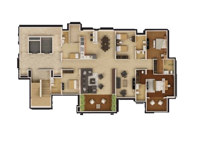 Floor plan of 4 BHK 2600 Sq. Ft. Apartment in Kasturi The Balmoral Estate, Pune