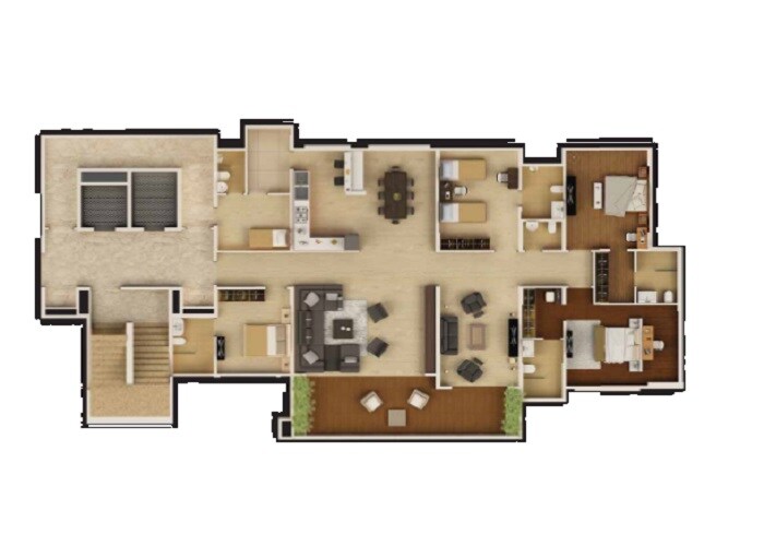 Floor plan of 5 BHK 2800 Sq. Ft. Apartment in Kasturi The Balmoral Estate, Pune