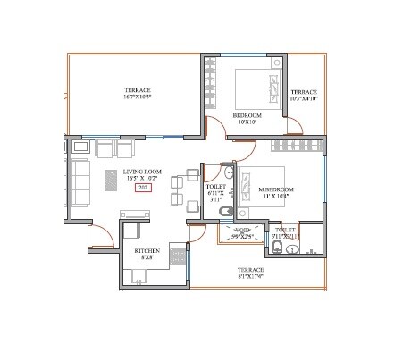 2 BHK 475 Sq. Ft. Apartment