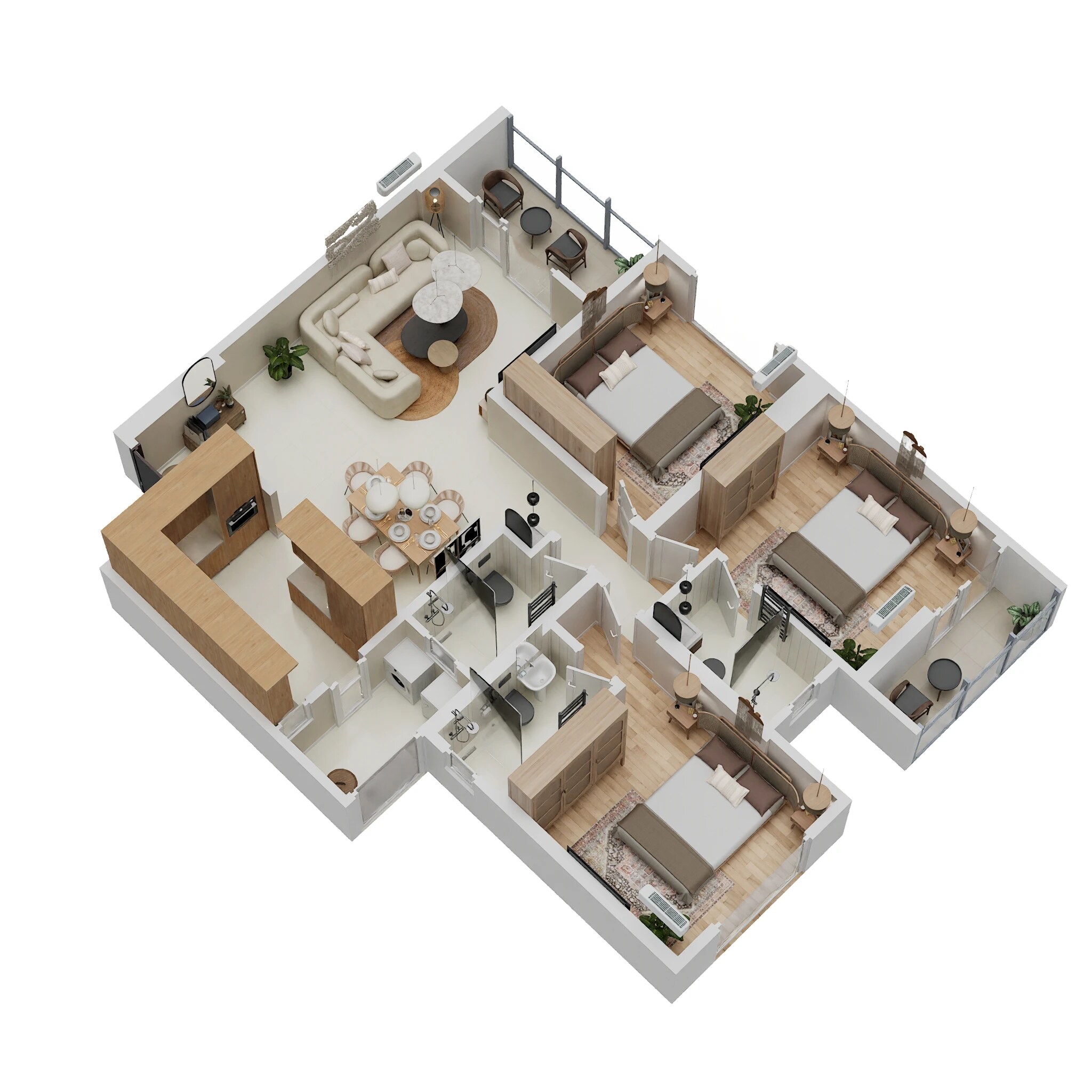 3 BHK 1030 Sq. Ft. Apartment