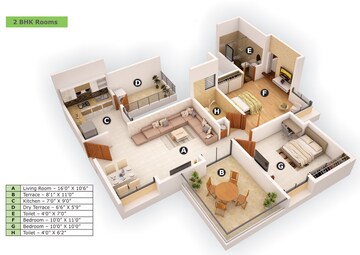  2 BHK Apartment at KFP Chesterfield, Dhanori – for Rent