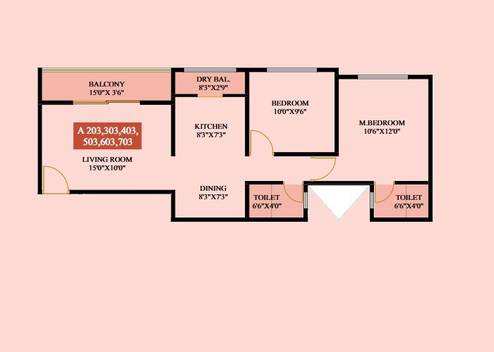 2 BHK 710 Sq. Ft. Apartment