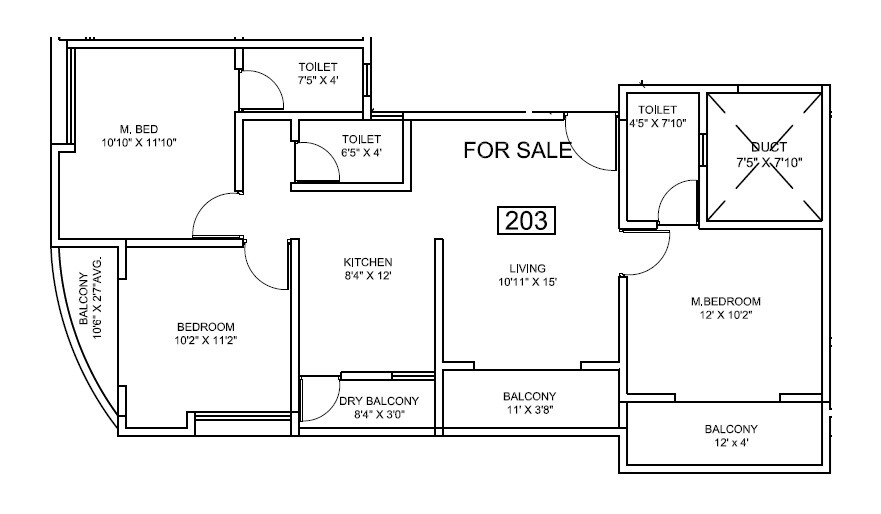 Floor plan of 3 BHK Apartment - 931 sq. ft. in Kirik Varun Enclave CHS, Pune