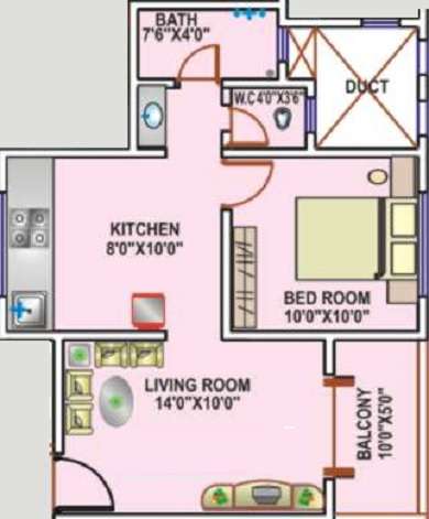 1 BHK 377 Sq. Ft. Apartment in Kohinoor Begonia Phase III