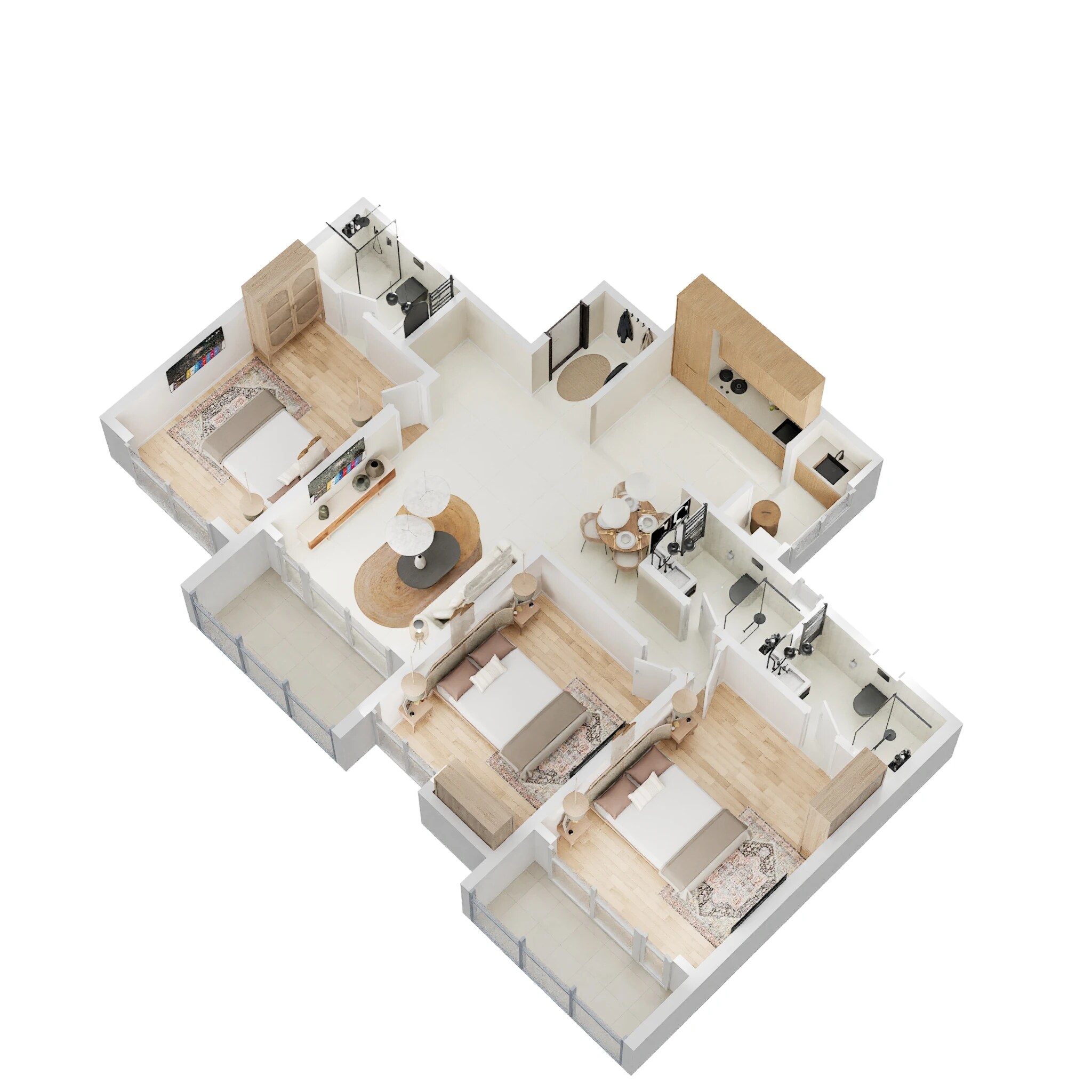 3 BHK 1087 Sq. Ft. Apartment