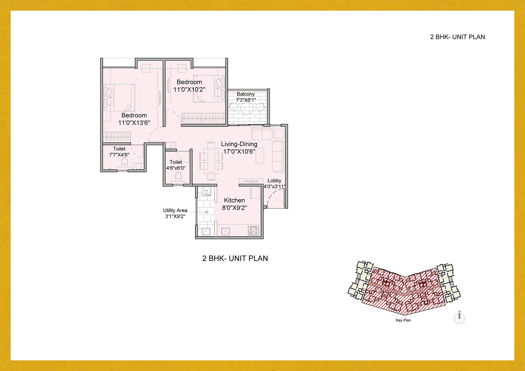 2 BHK 645 Sq. Ft. Apartment