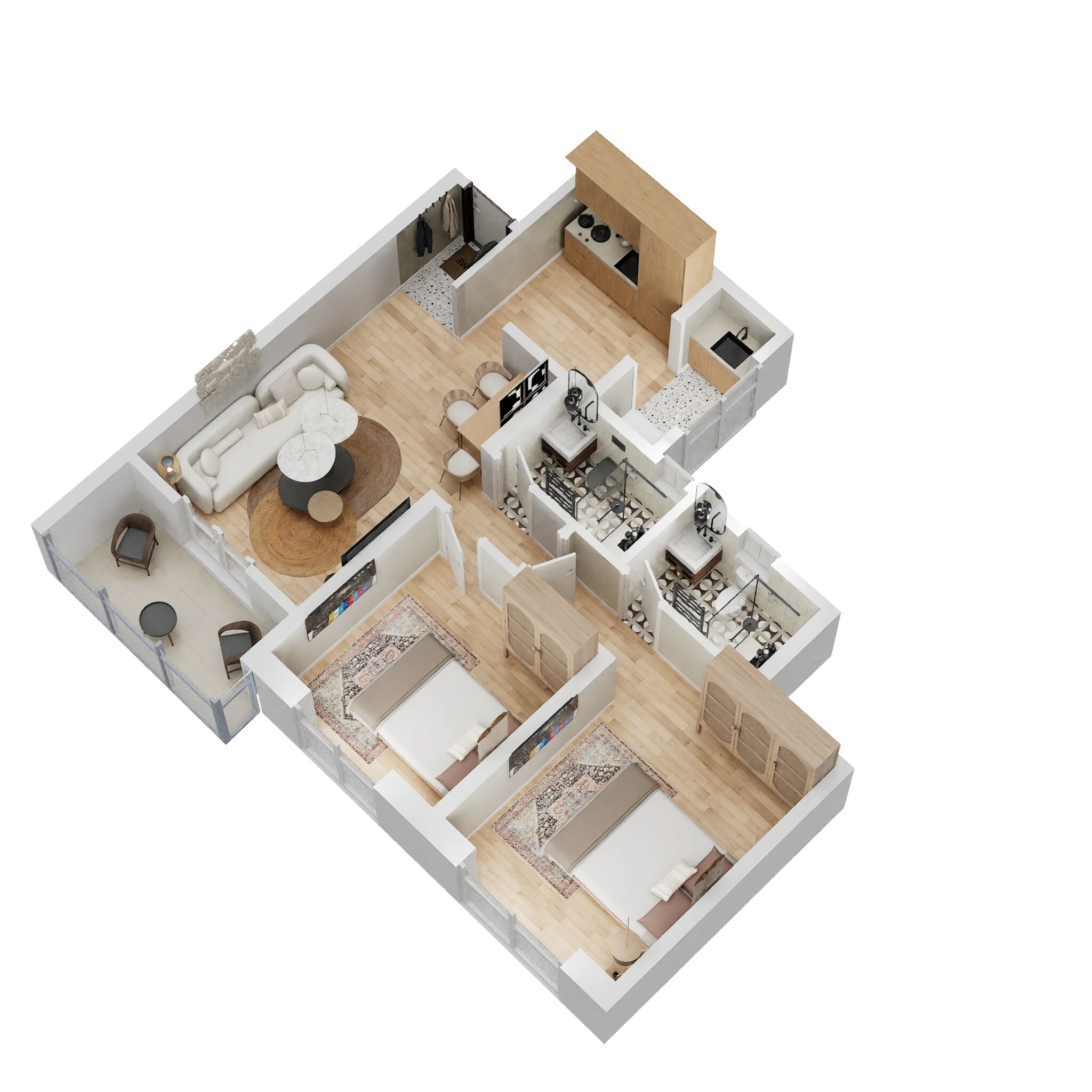 2 BHK 702 Sq. Ft. Apartment