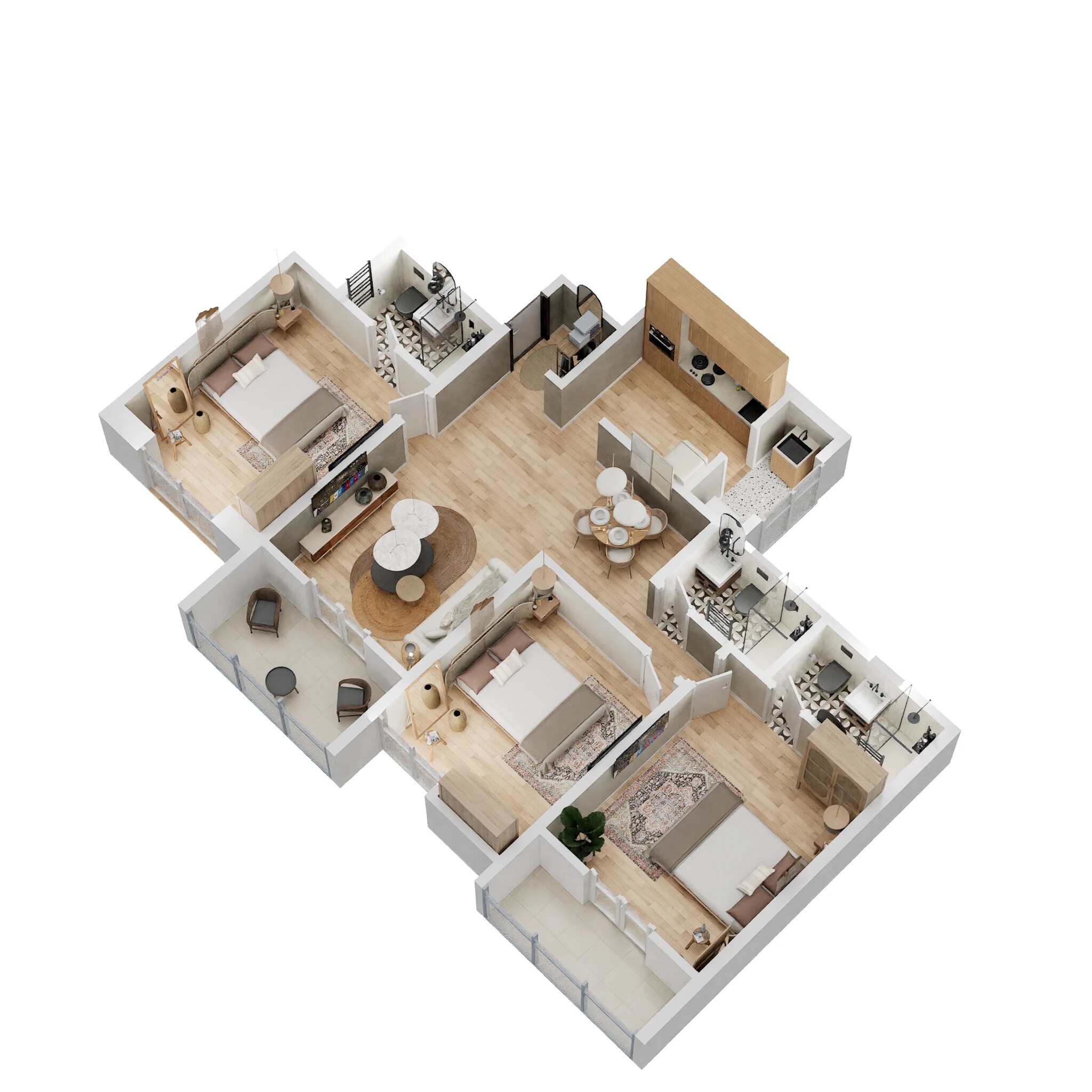 3 BHK 1071 Sq. Ft. Apartment