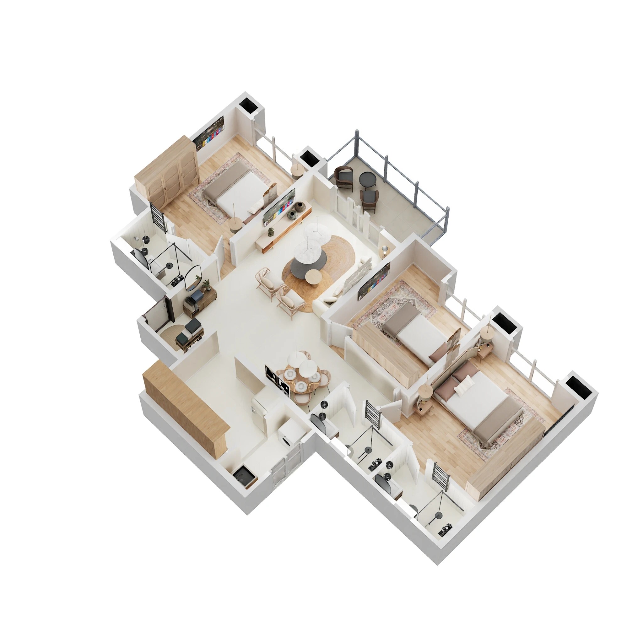 3 BHK 989 Sq. Ft. Apartment