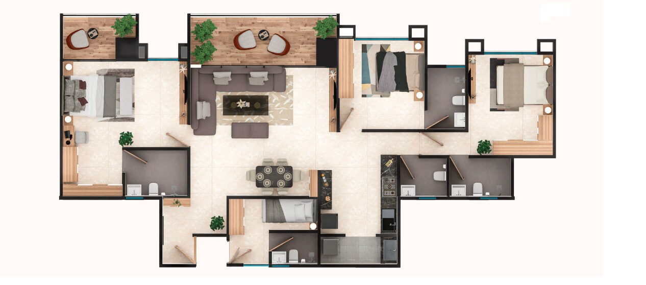 3 BHK 1531 Sq. Ft. Apartment