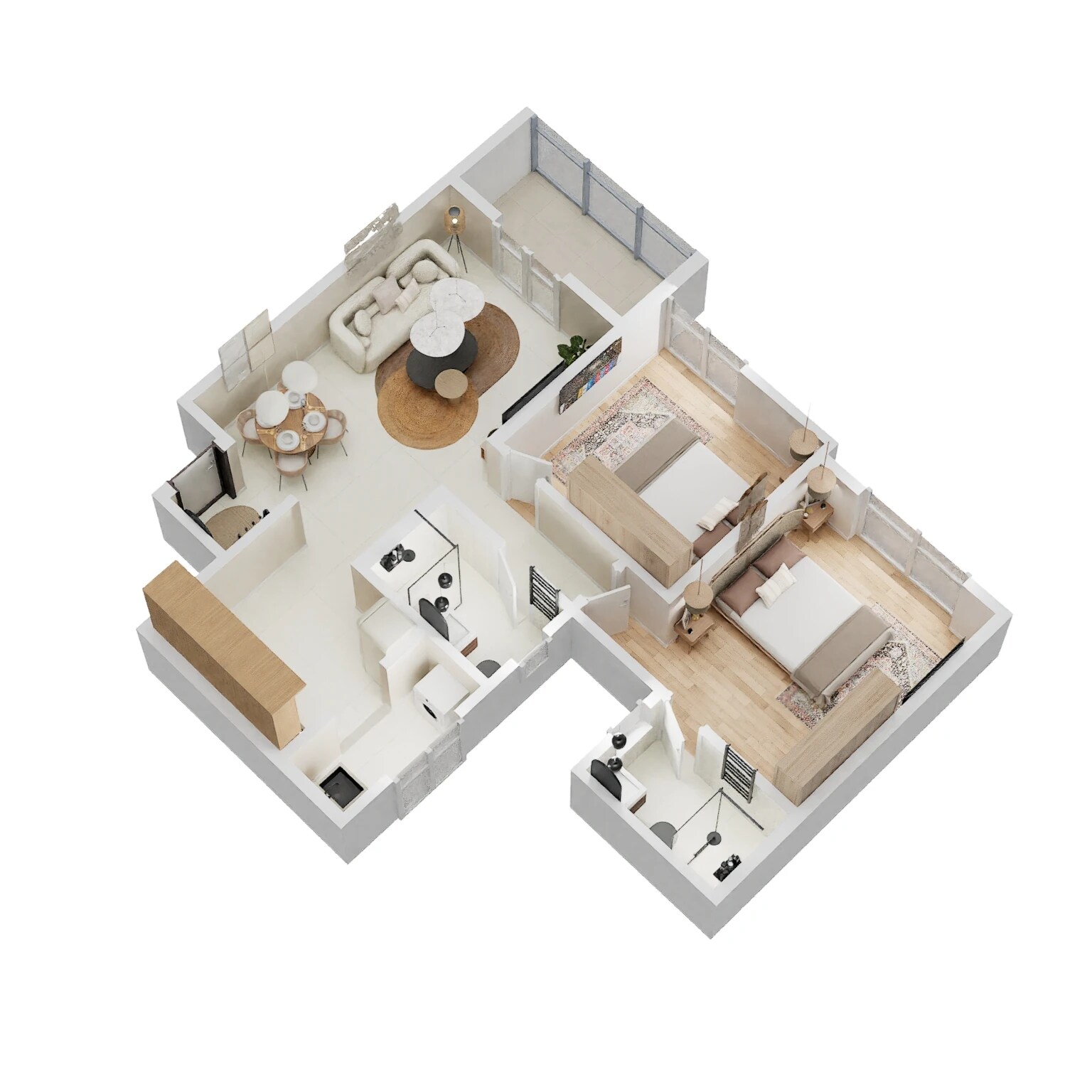 2 BHK 696 Sq. Ft. Apartment