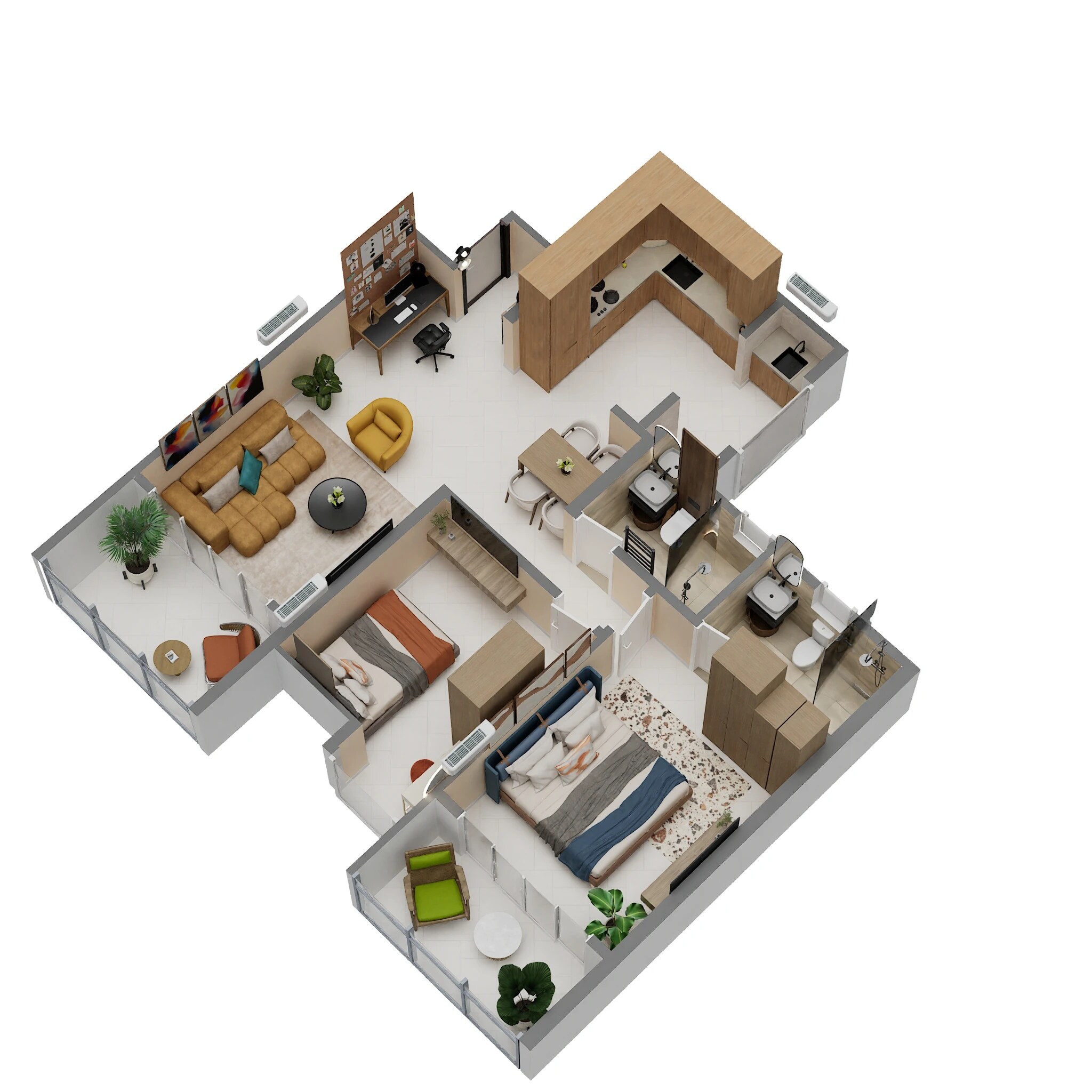 2 BHK 683 Sq. Ft. Apartment