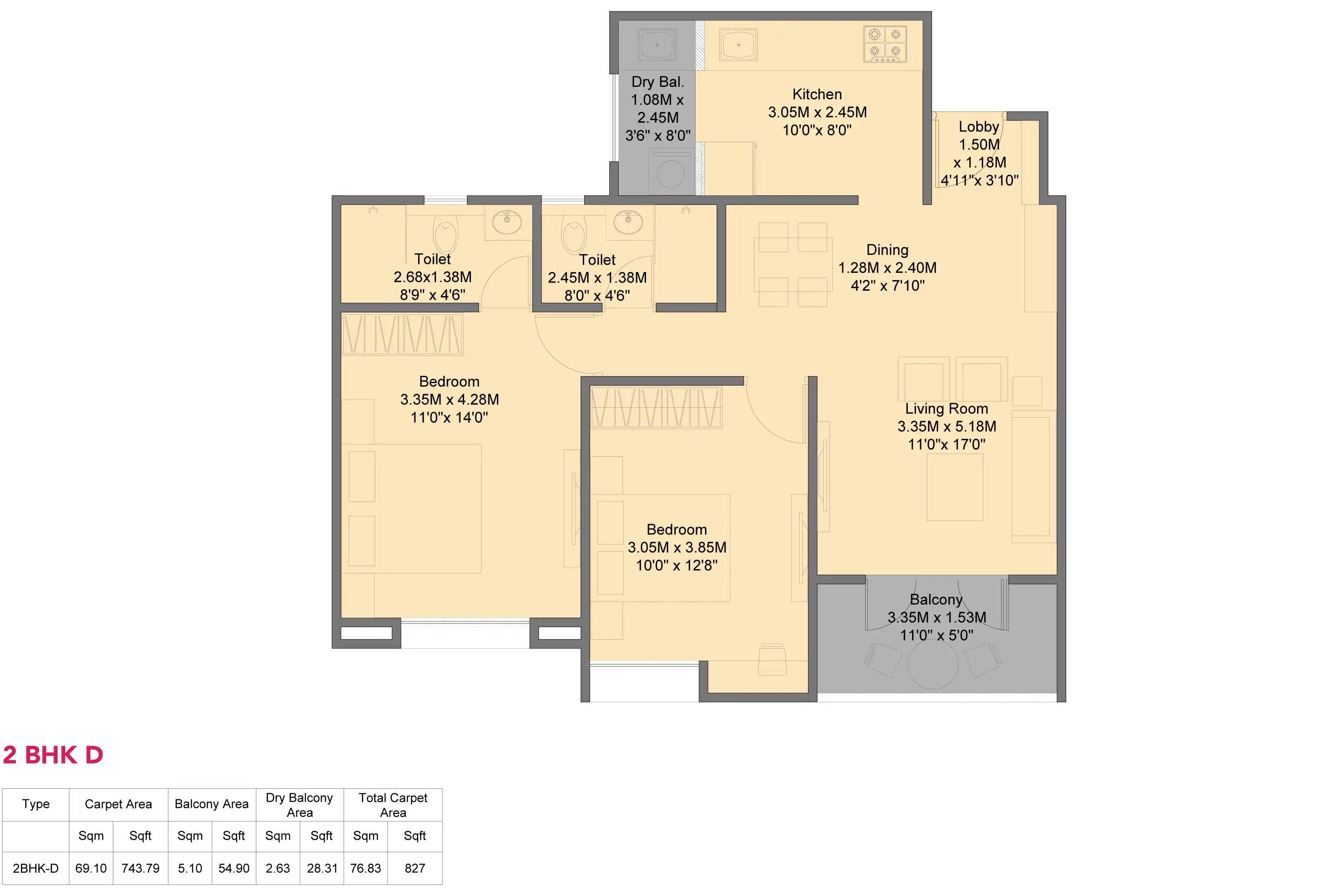 Kohinoor Sapphire 3 Floor Plans - Tathawade, Pune