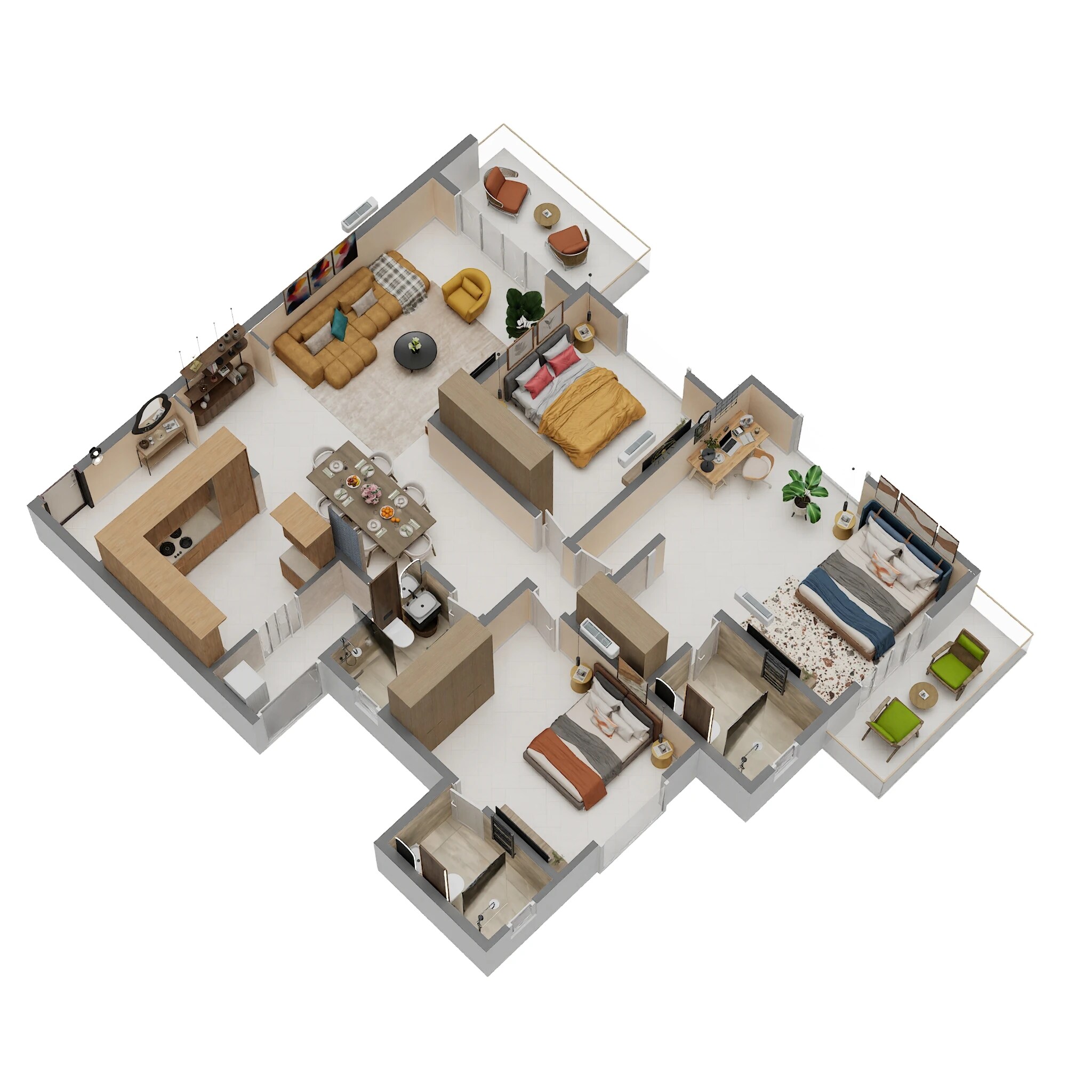 3 BHK 1400 Sq. Ft. Apartment