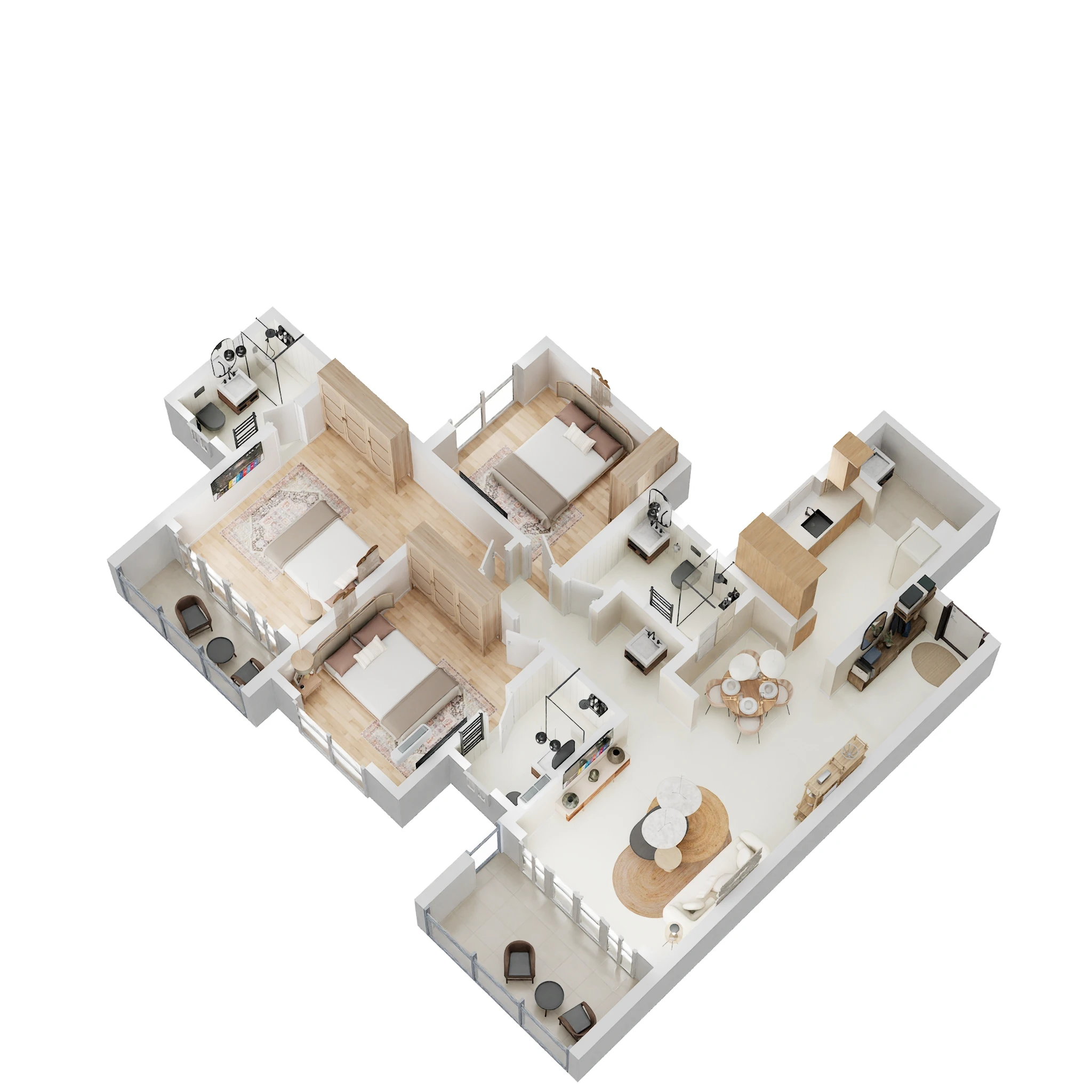 3 BHK 1121 Sq. Ft. Apartment in Kohinoor Satori