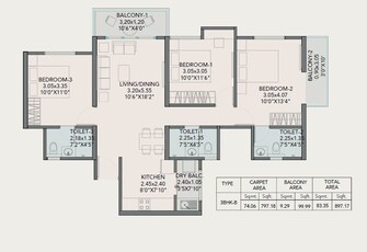 3 BHK Apartment For Resale in Kohinoor Sportsville Hinjewadi Pune  6510962