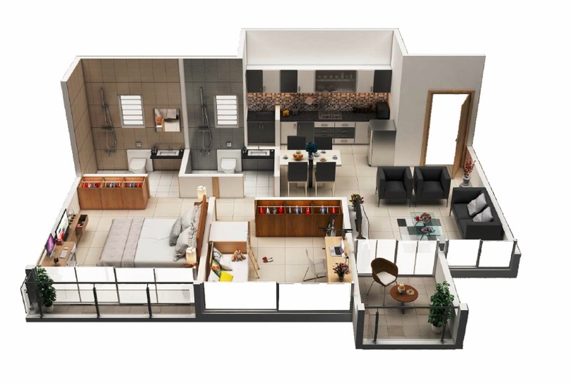 kohinoor tinsel county apartment 2 bhk 498sqft 20214706164722