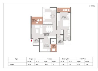 2 BHK Apartment For Resale in Kohinoor Uptown Avenue Punawale Pune  7198846