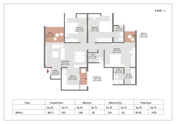  3 BHK Apartment at Kohinoor Uptown Avenue, Punawale – for Sale