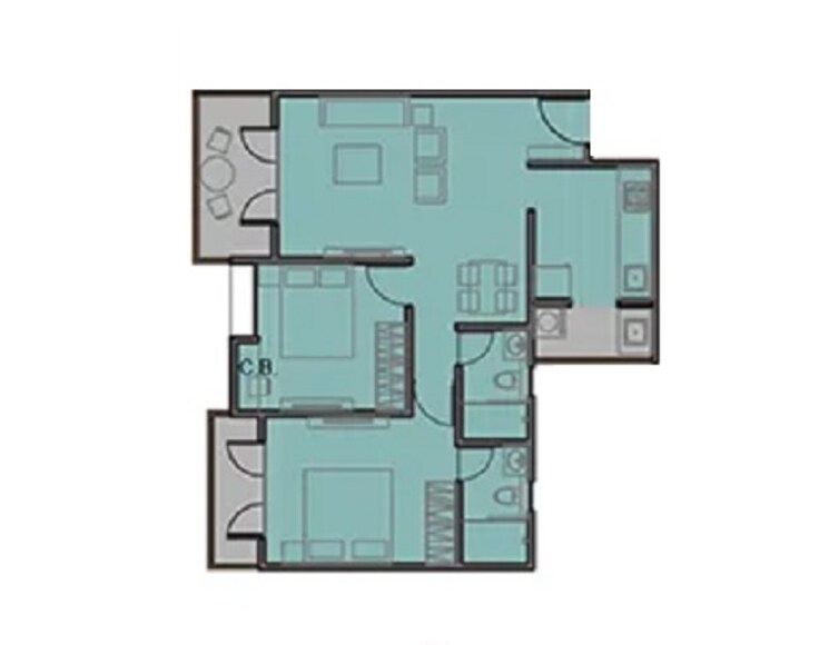 Other, kohinoor-viva-city 2 Bedroom 794 Sq.Ft. Apartment In Dhanori Pune 8844131