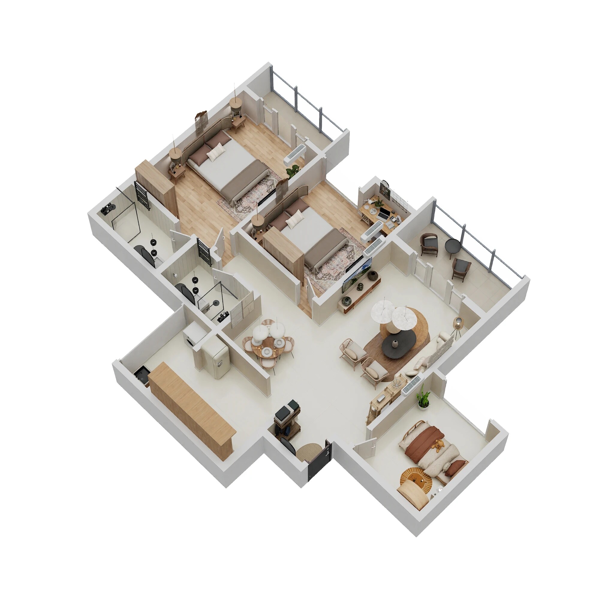 3 BHK 987 Sq. Ft. Apartment