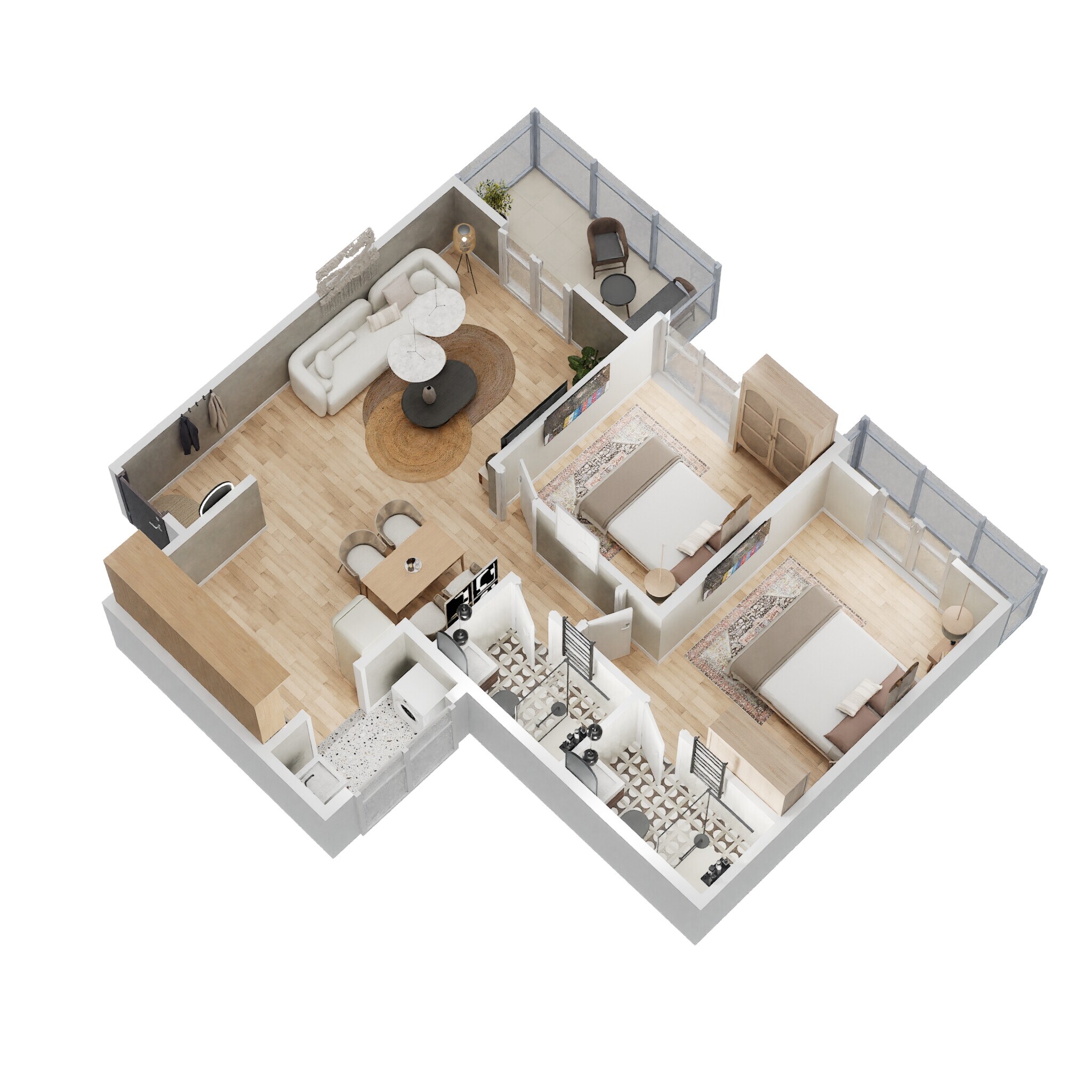 2 BHK 810 Sq. Ft. Apartment