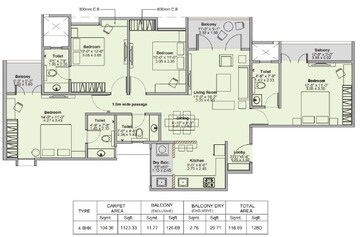  4 BHK Apartment at Kohinoor Viva Pixel, Dhanori – for Sale