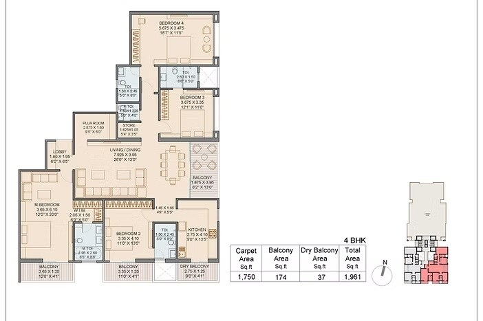 Other, kohinoor-west-view 4 Bedroom 2745 Sq.Ft. Apartment In Salisbury Park Pune 8543519