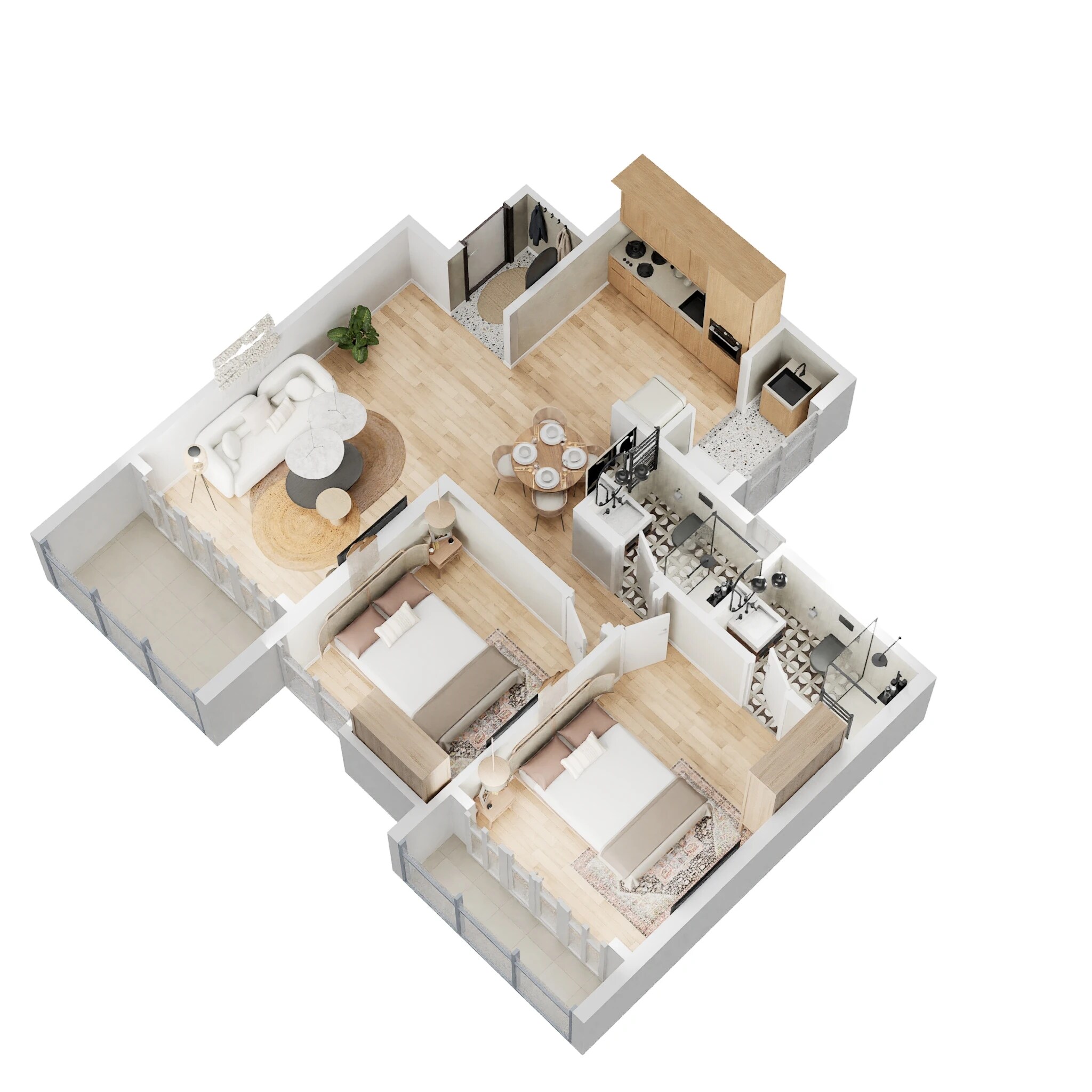 2 BHK 798 Sq. Ft. Apartment