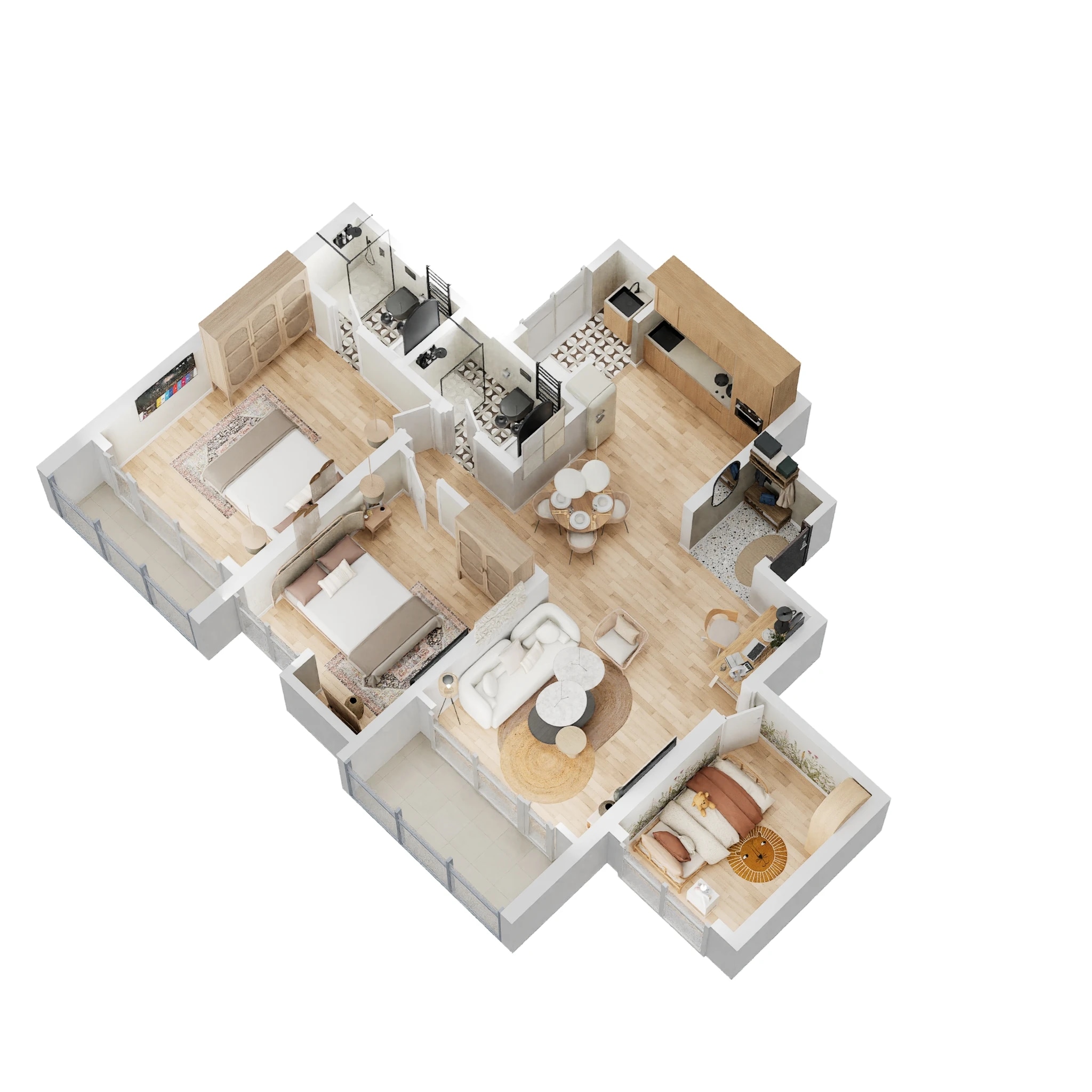 3 BHK 939 Sq. Ft. Apartment