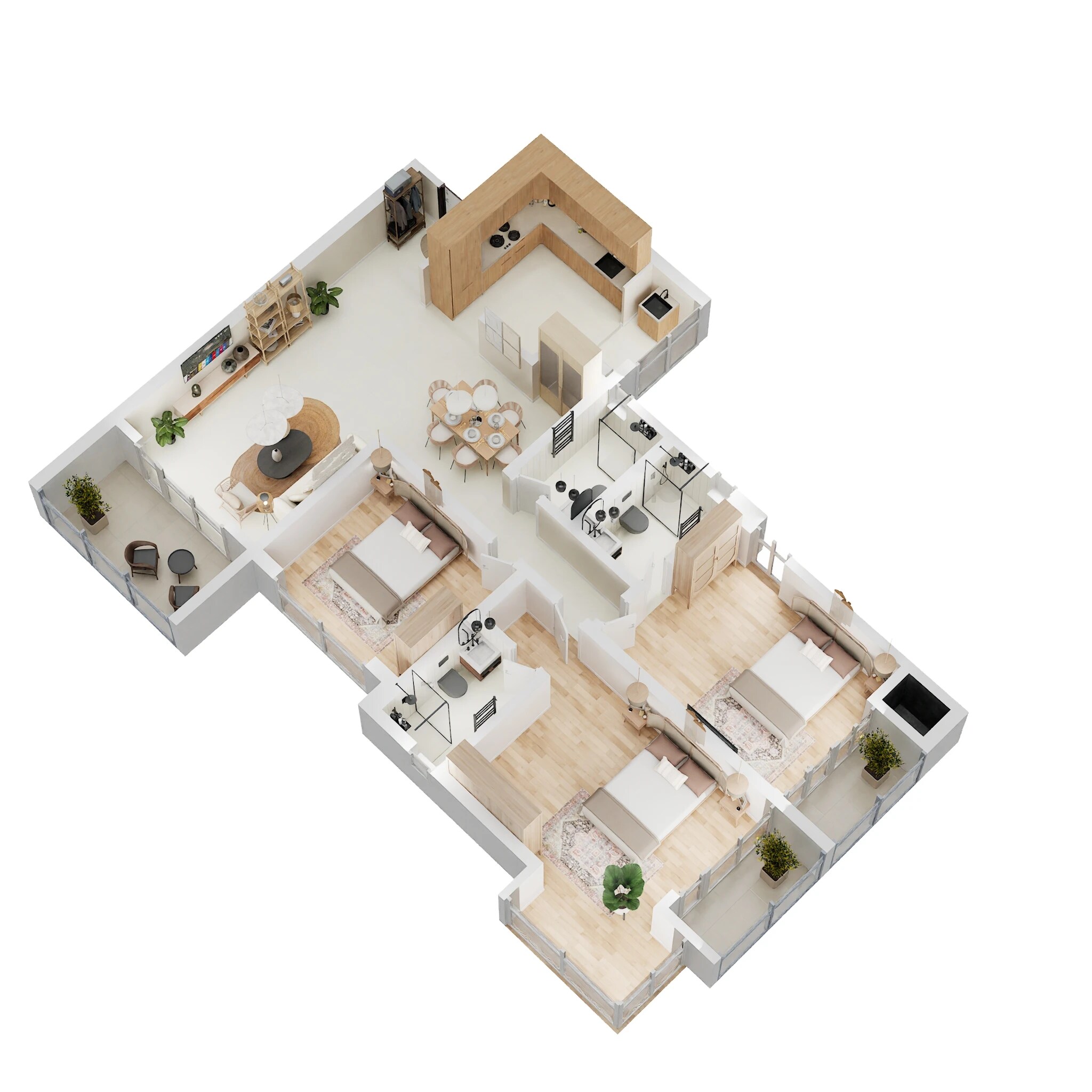 3 BHK 1121 Sq. Ft. Apartment