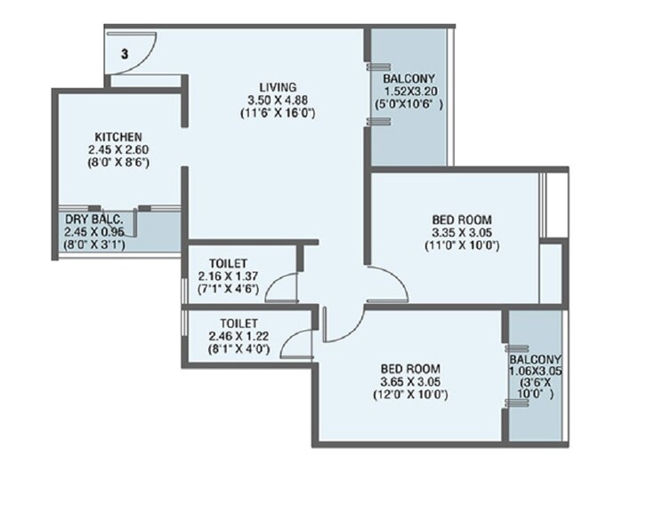 Other, kohinoor-zen-estate 2 Bedroom 1010 Sq.Ft. Apartment In Kharadi Pune 8910185