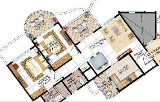 2 BHK 850 Sq. Ft. Apartment