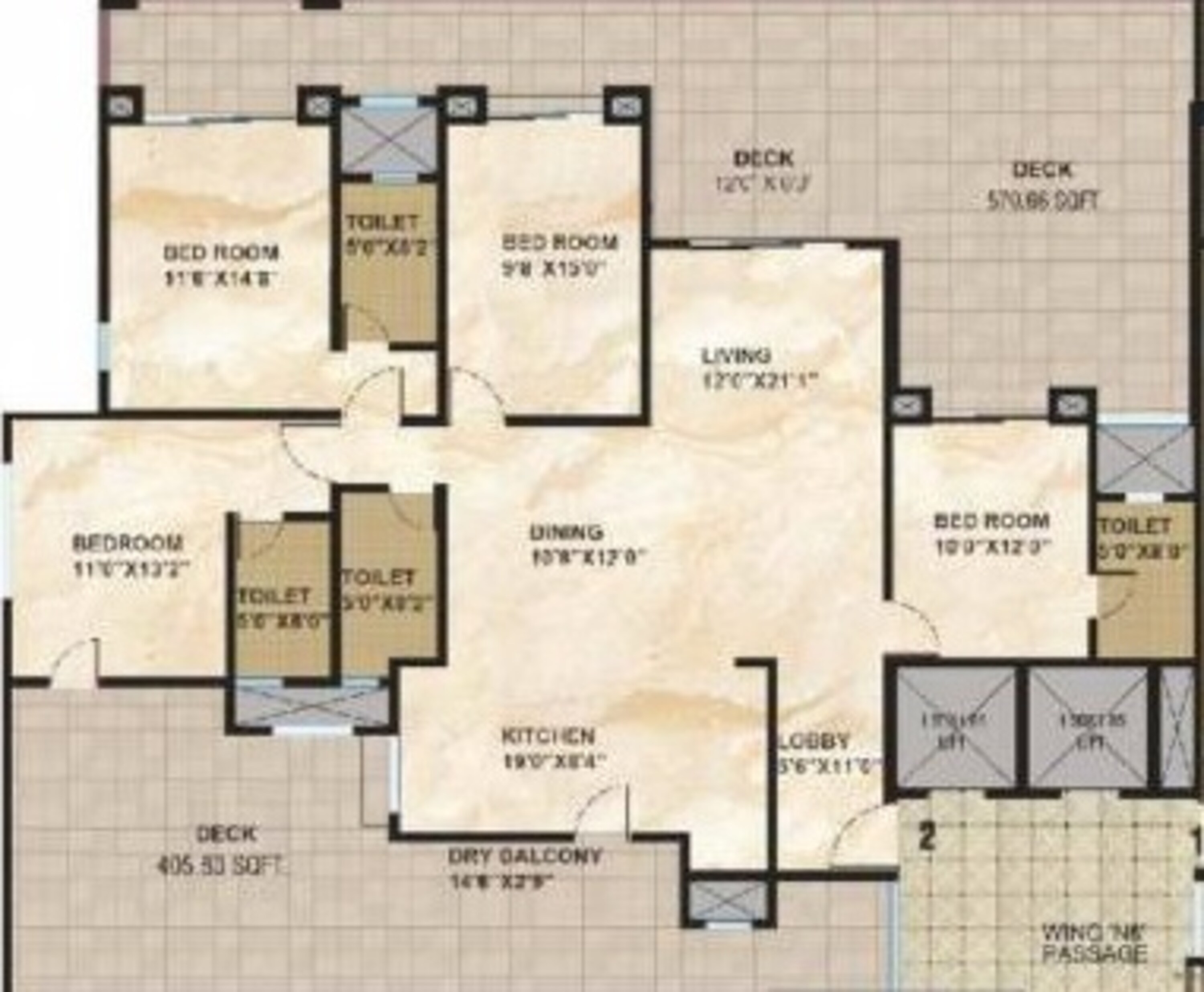 kolte patil 24k glamore apartment 4 bhk 2660sqft 20215010125049
