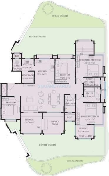 Floor plan of 4 BHK 3121 Sq. Ft. Apartment in Kolte Patil 24K Glitterati, Pune