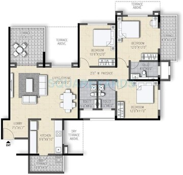  3 BHK Apartment at Kolte Patil 24K Sereno, Baner – for Rent