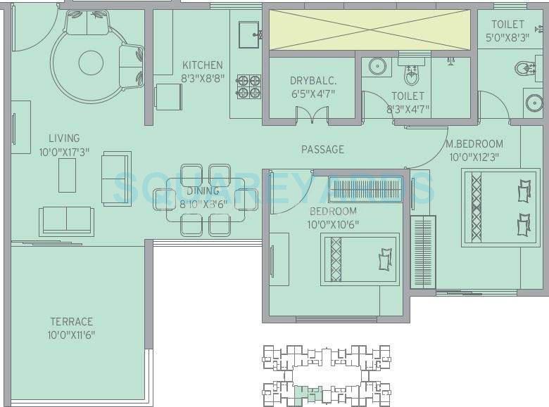 2 BHK 1066 Sq. Ft. Apartment