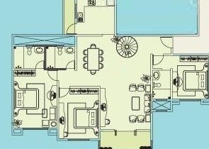 Floor plan of 3 BHK 1700 Sq. Ft. Apartment in Kolte Patil Elburz Hills Dales, Pune