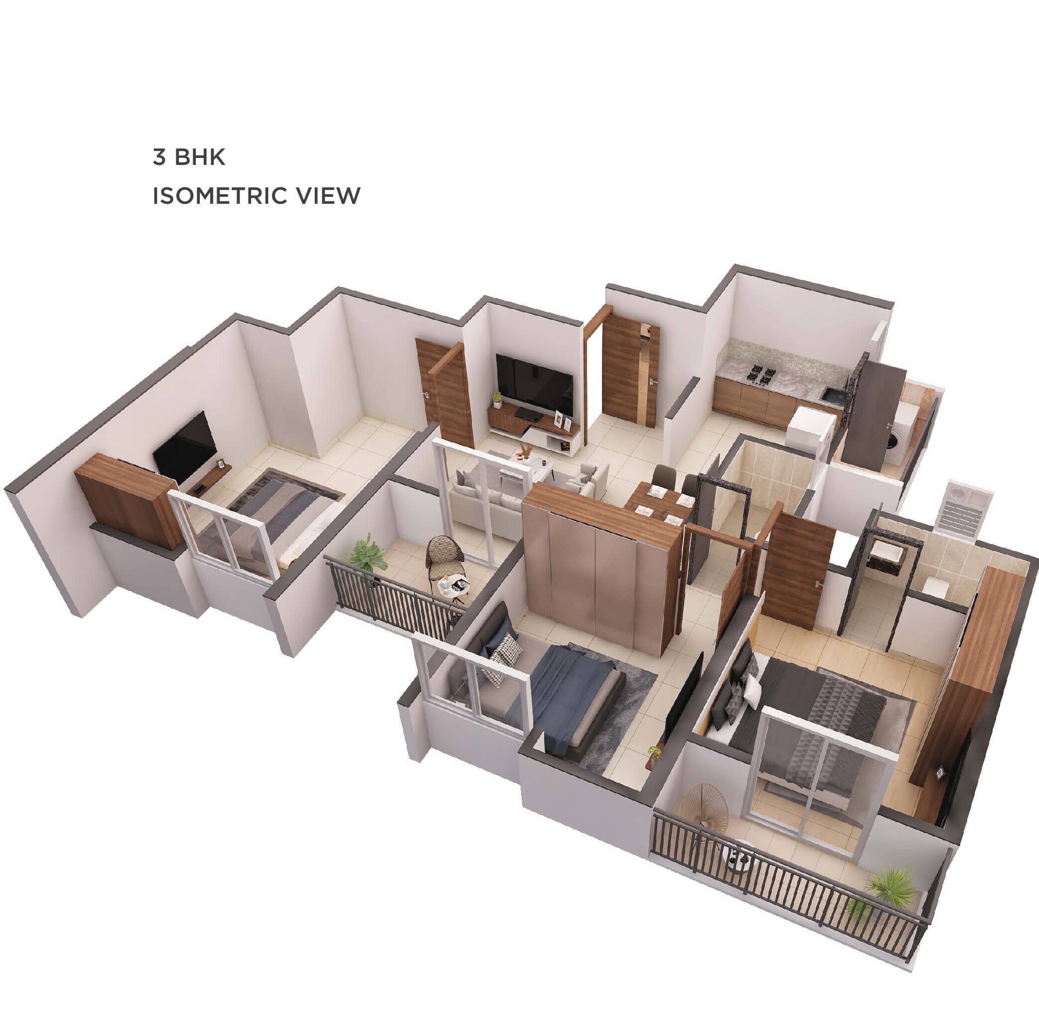 3 BHK 686 Sq. Ft. Apartment