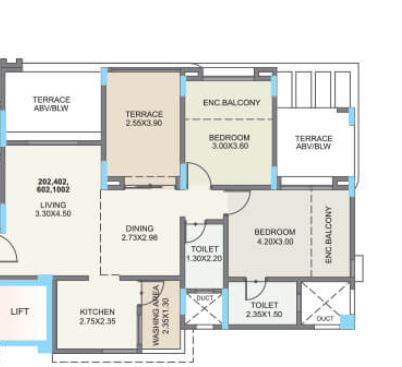 kolte patil green olive apartment 2bhk 839sqft71