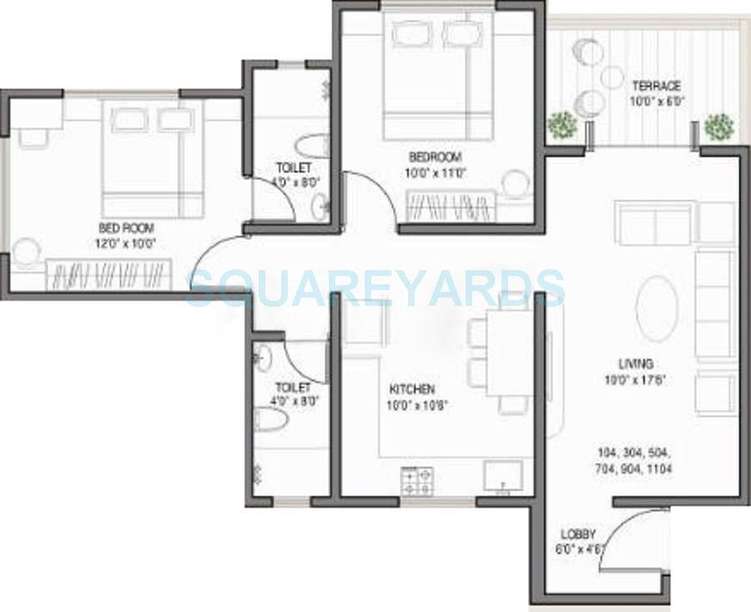 kolte patil ivy botanica apartment 2bhk 945sqft 9695