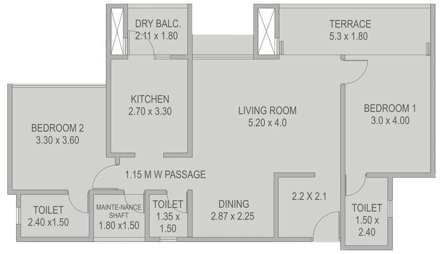 2 BHK 761 Sq. Ft. Apartment in Kolte Patil Kothrud Baug