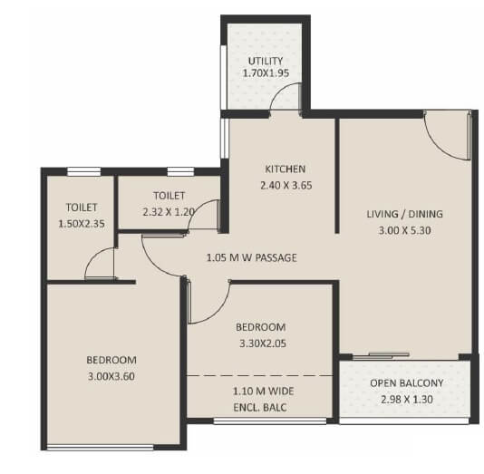  2 BHK Apartment at Kolte Patil Life Republic 16th Avenue Arezo, Hinjewadi – for Rent