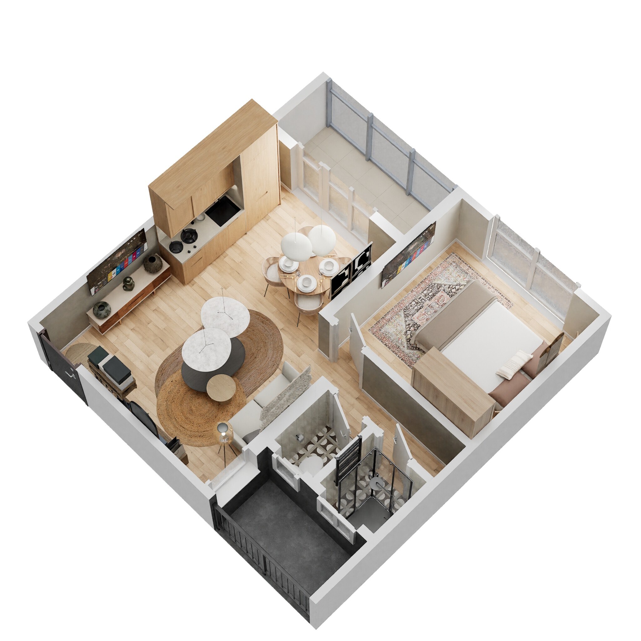 1 BHK 367 Sq. Ft. Apartment