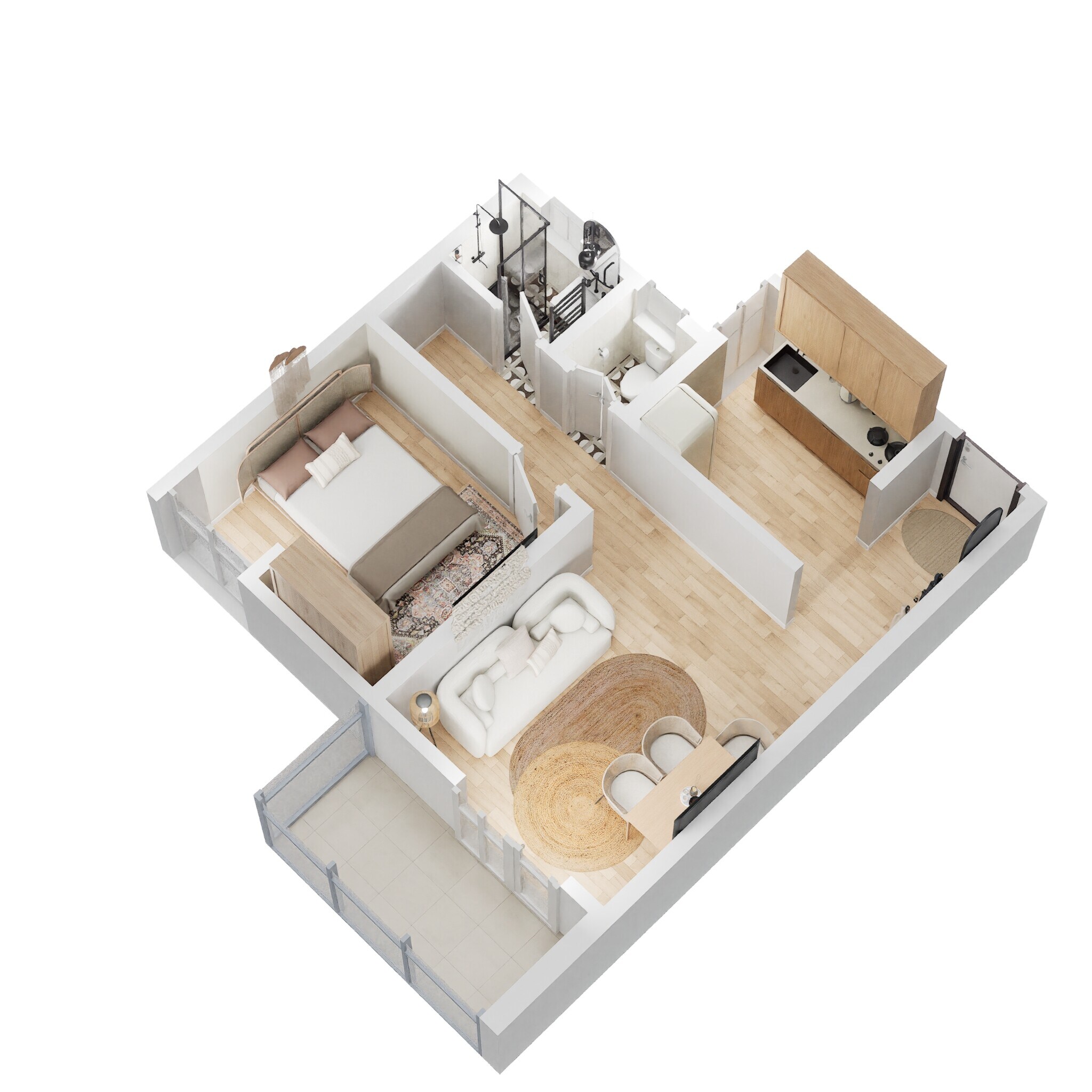 1 BHK 414 Sq. Ft. Apartment