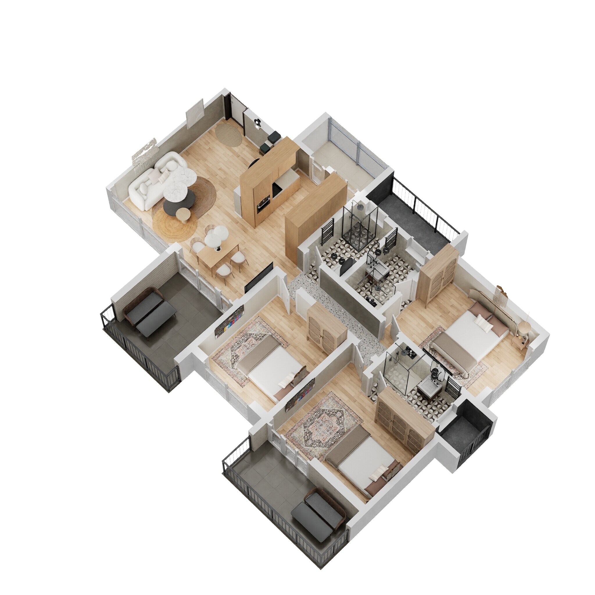 3 BHK 822 Sq. Ft. Apartment