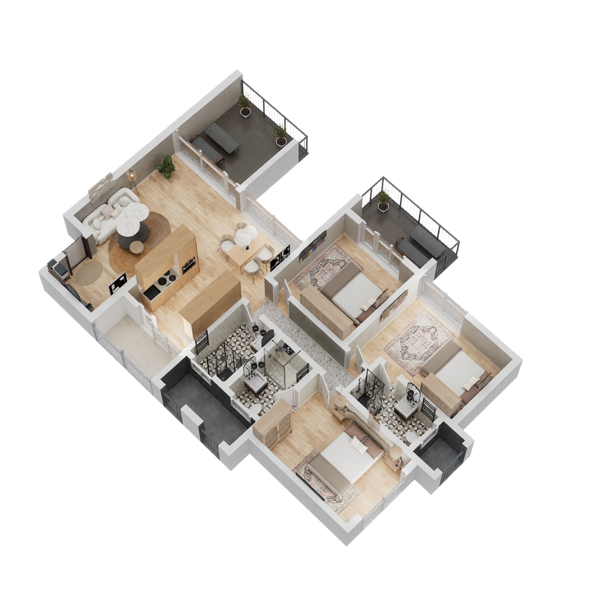 3 BHK 1122 Sq. Ft. Apartment