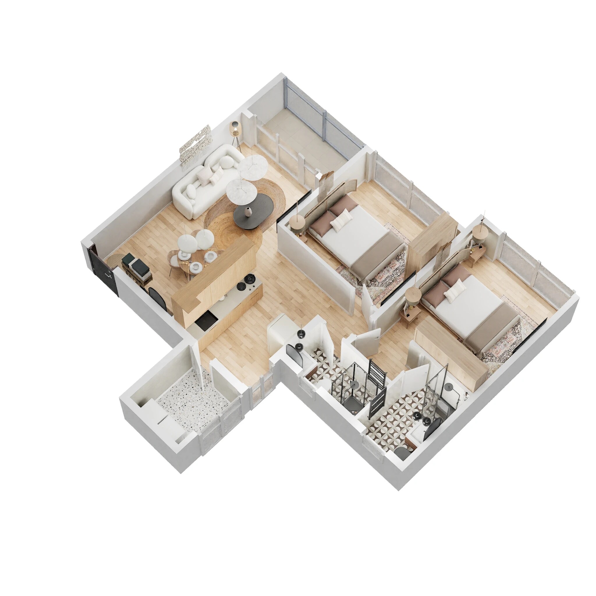 2 BHK 637 Sq. Ft. Apartment