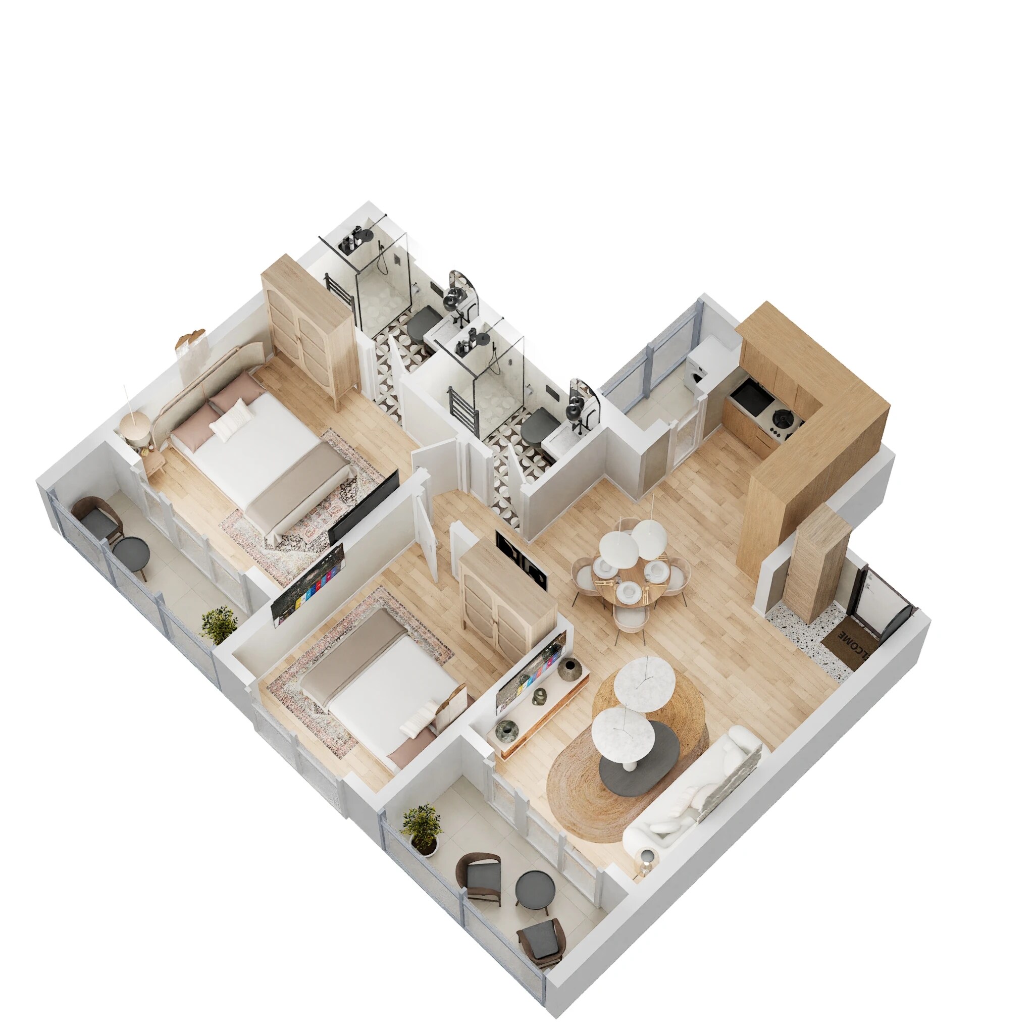 2 BHK 718 Sq. Ft. Apartment