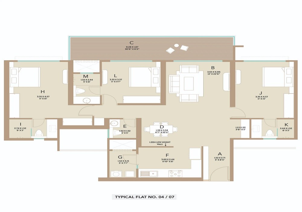 Other, kolte-patil-life-republic-canvas 3 Bedroom 1496 Sq.Ft. Apartment In Hinjewadi Pune 9510586
